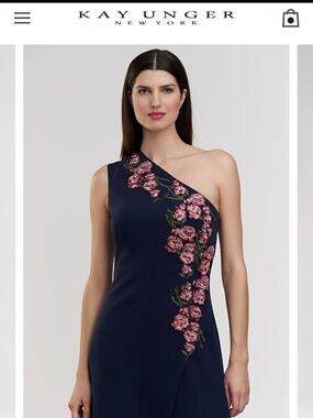 Kay Unger Nadine one shoulder gown